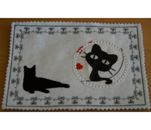 ITH Mug Rugs - Cat Silhouette